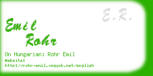 emil rohr business card